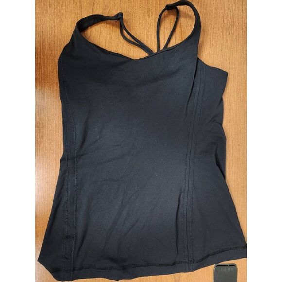 Lululemon Free To Be Tank Luxtreme Built In Bra solid black size 6 original - Picture 4 of 5